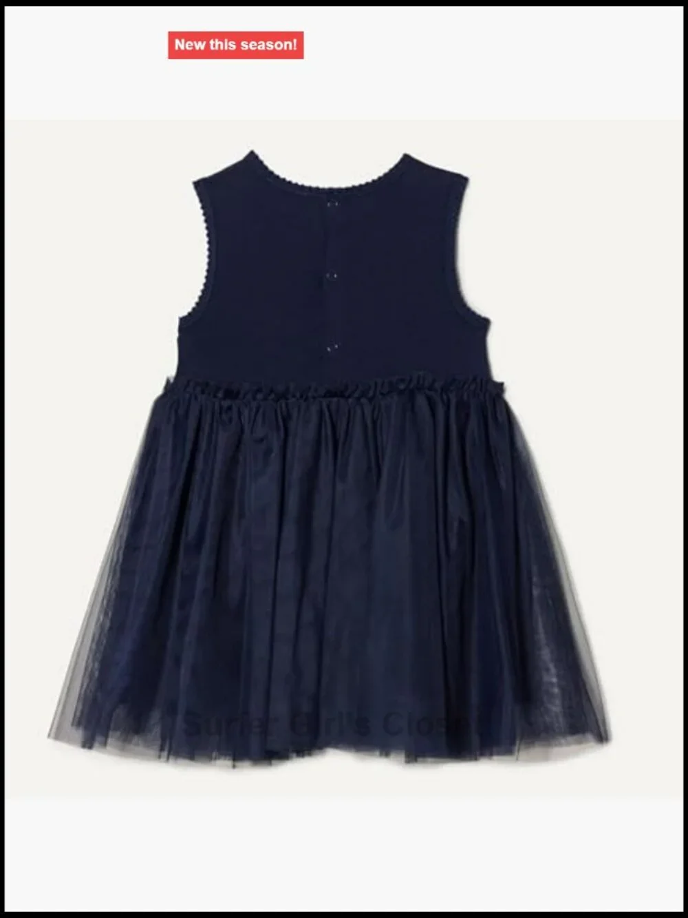 Girls Sleeveless Tutu Dress with Tulle Overlay Cotton Knit